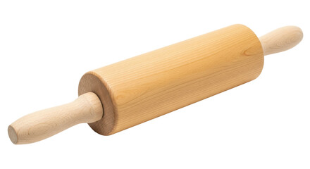 Isolated Wooden Rolling Pin, Baking Utensil