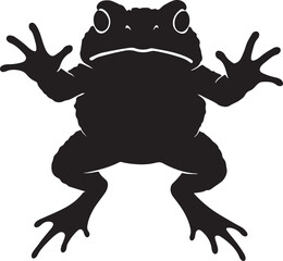 American toad leaping with vibrant colors and mood silhouette