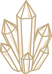 Crystal Cluster Line Art