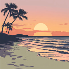 sunset at the beach