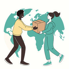 Abstract World Map Design with Humanitarian Theme in Vector Format for Creative Projects