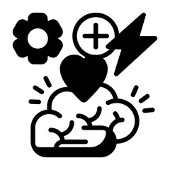 Mindfulness Semi Solid Vector Icon