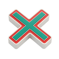Obraz premium Modern Cross Symbol with Colorful Borders on Transparent Background