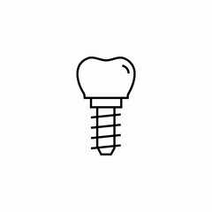 dental implant screw icon sign vector