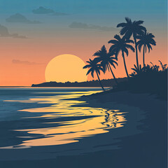 sunset at the beach