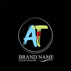 AT CLASSIC COOL LOGO DESIGN