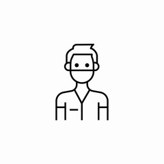 surgeon with mask icon sign vector