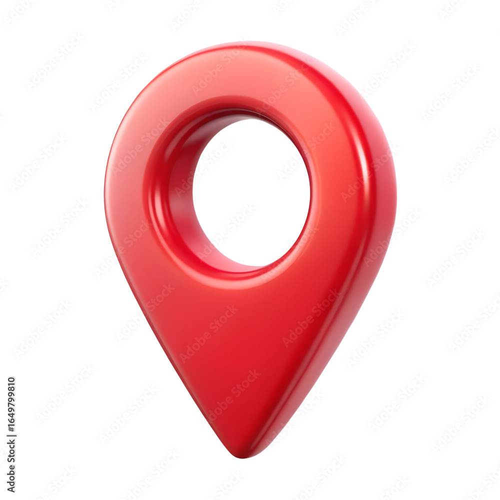 Aufkleber red location pin icon 3d rendering on transparent background