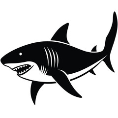 Fototapeta premium Great White Shark Silhouette