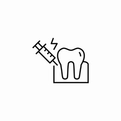 tooth anesthesia syringe icon sign vector