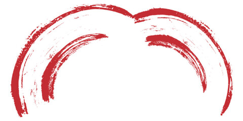  Minimalist Style Red Brush Stroke Heart Shape on White Background for expressing simplicity, creativity.
