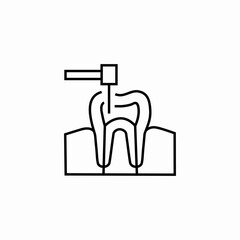 tooth filling drill icon sign vector