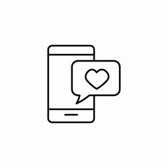 mobile heart message icon sign vector
