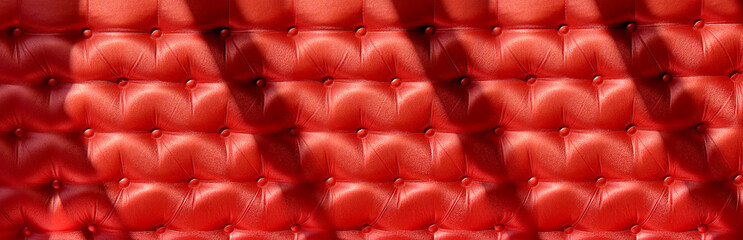 Red upholstery background creating luxurious and elegant pattern