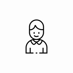 person wearing collar icon sign vector