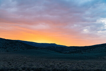 sunset over the mountains