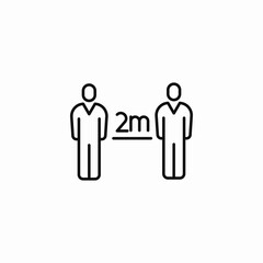 social distancing people icon sign vector