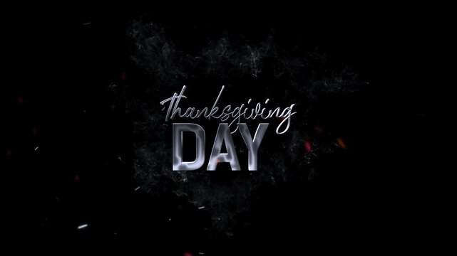 Happy Thanksgiving Day with Falling Leaves - Powered by Adobe