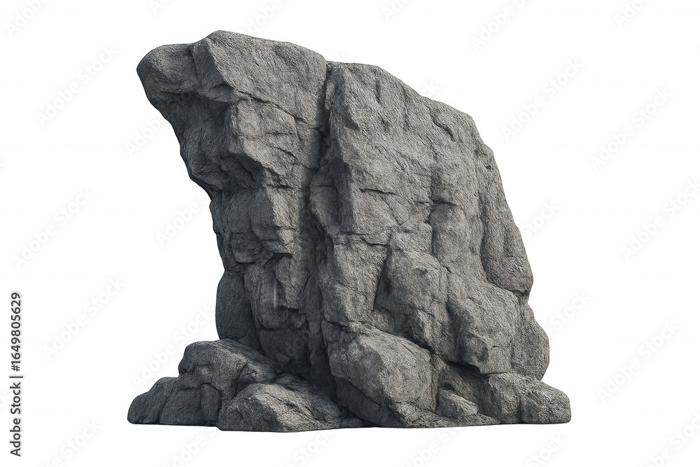 Poster realistic 3d rendering of a large, gray rock formation isolated on a transparent background, perfect