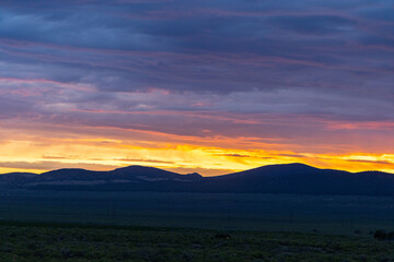 sunset over the mountains
