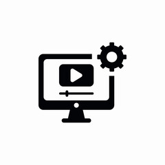 video player progress settings icon sign vector