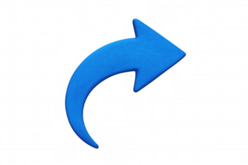 Textured blue arrow is pointing to the right side of the composition, on a transparent background