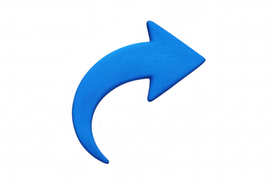 Textured blue arrow is pointing to the right side of the composition, on a transparent background - Powered by Adobe