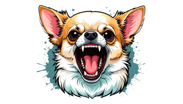 Aggressive Chihuahua portrait