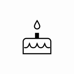 birthday cake with candle icon sign vector