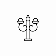ornate street lamp icon sign vector