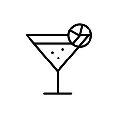 Line icon cocktail glass vector on white background
Vector line icon on white background