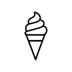 Line icon ice cream cone vector on white background
Vector line icon on white background