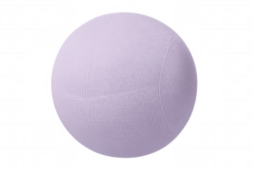 Purple volleyball spinning dynamically, digital 3d rendering revealing detailed surface texture against clean transparent backdrop, showcasing spherical design