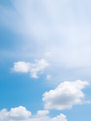 Fototapeta premium Sky, background, empty. Blue sky with clouds background with soft focus. Spring backgorund. Empty background.