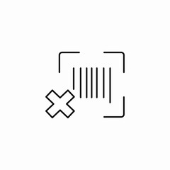 barcode scanning failed icon sign vector