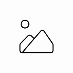 image mountain sun icon sign vector