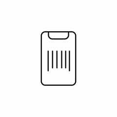 phone screen barcode icon sign vector