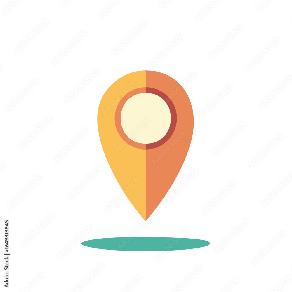 Poster colorful navigation pointer icon, flat map marker for directions and location finding
