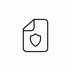 shield protected document icon sign vector