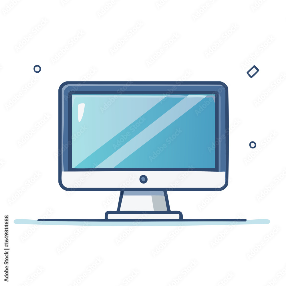 Aufkleber desktop computer screen display illustration tech gadget device modern design