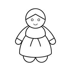 Outline Traditional Dolls White Background