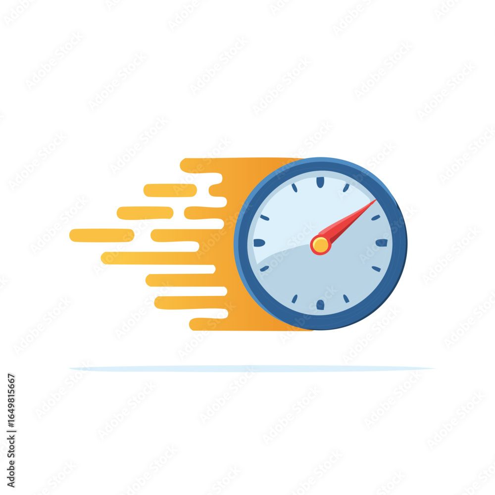 Poster speedometer illustration showing fast speed or performance with motion effect