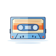 Fototapeta premium Stylized Illustration of a Blue and Orange Cassette Tape for Music Listening, Audio Recording, and Retro Nostalgia