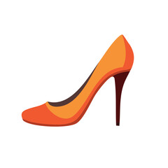 Obraz premium Vibrant orange high heel shoe graphic illustration, modern fashion footwear design, elegant stiletto for stylish women