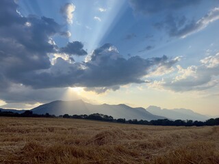 sunset in the mountains