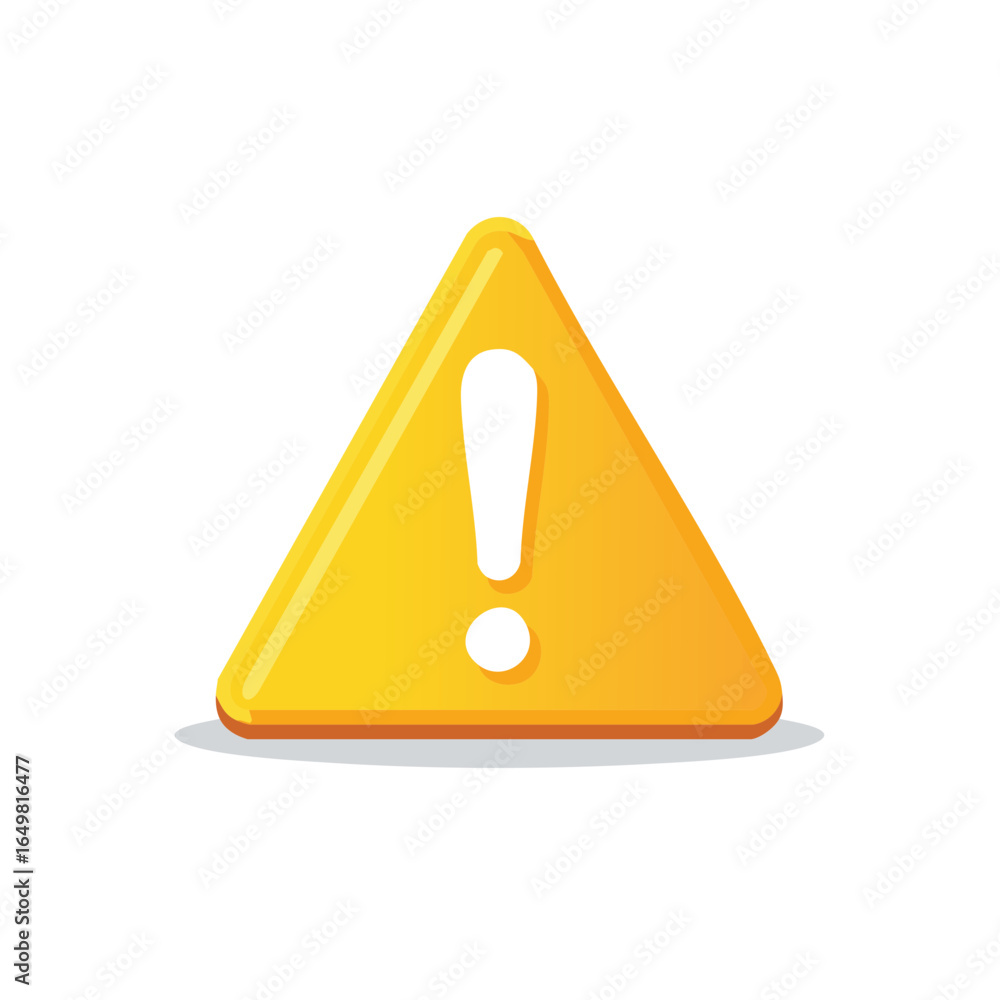 Poster attention sign with exclamation point symbol in yellow triangle warning notification
