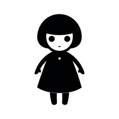 Miniature Collectible Doll Black Silhouette Vector