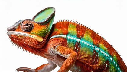 Obraz premium lizard chameleon on white background