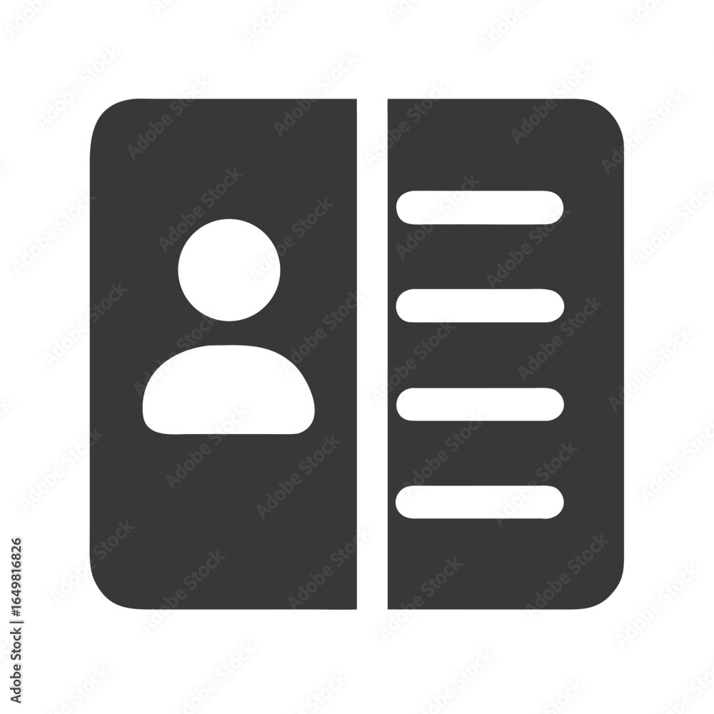 Poster vector art of flat icon representing user profile and contact information, symbolizing personal data