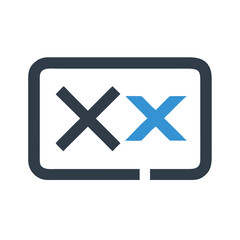 Vector art of cancel or close icon with two crosses isolated on white background